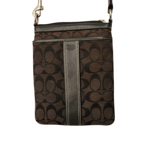 Coach Brown and Black Crossbody Bag #6016 - Picture 3 of 8